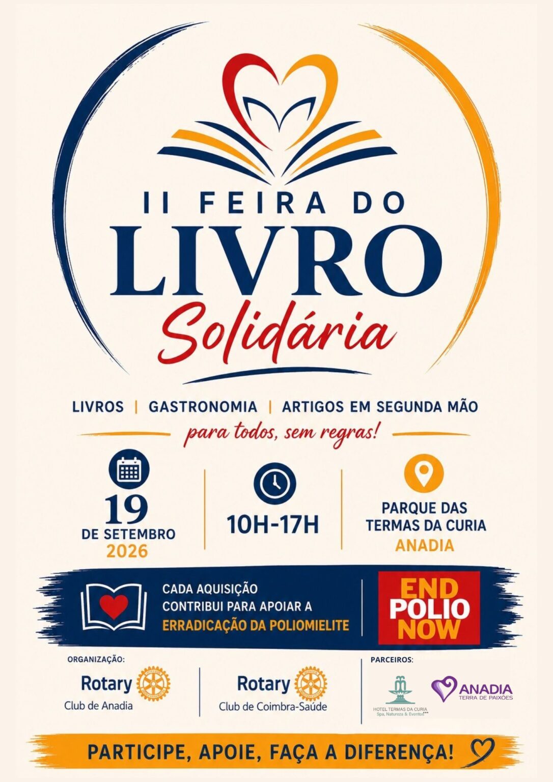Curia recebe II Feira do Livro Solidária a favor da erradicação da poliomielite