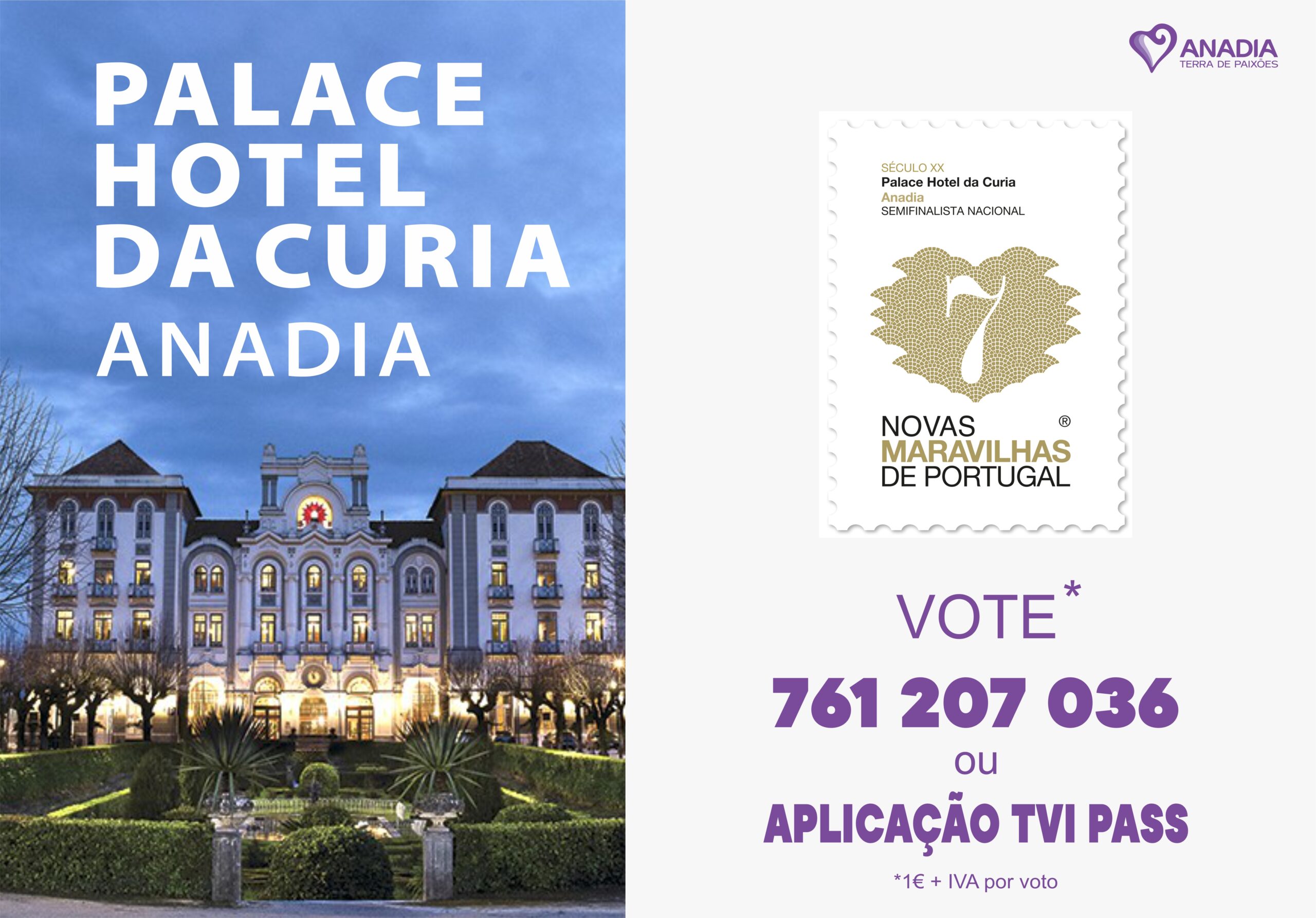 Palace Hotel da Curia semifinalista das Novas 7 Maravilhas de Portugal
